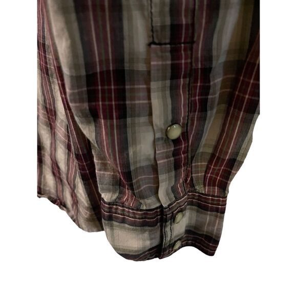 Cowboy Legend Mens Snap Plaid Long Sleeve Cotton Pocket Button Up Shirt Large - Picture 7 of 10